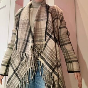 Plaid wool jacket/wrap